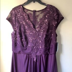 Alex Evenings Purple Lace Dress